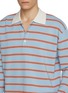  - SOLID HOMME - Long Sleeve Striped Knit Polo Top