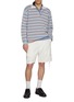 Figure View - Click To Enlarge - SOLID HOMME - Long Sleeve Striped Knit Polo Top