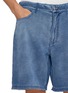  - SOLID HOMME - Elasticated Waistband Washed Denim Shorts