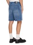 Back View - Click To Enlarge - SOLID HOMME - Elasticated Waistband Washed Denim Shorts