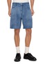 SOLID HOMME Elasticated Waistband Washed Denim Shorts