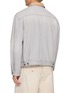 Back View - Click To Enlarge - SOLID HOMME - Leather Collar Cotton Denim Trucker Jacket