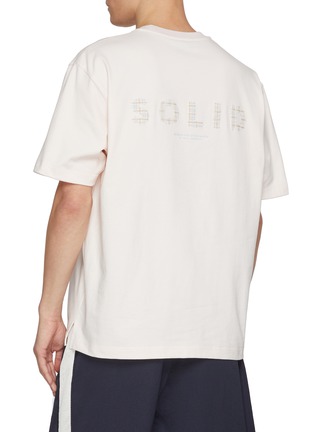Back View - Click To Enlarge - SOLID HOMME - Stitched Logo Cotton T-Shirt
