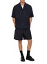 Figure View - Click To Enlarge - SOLID HOMME - Short Sleeve Contrast Stitch Double Pocket Shirt