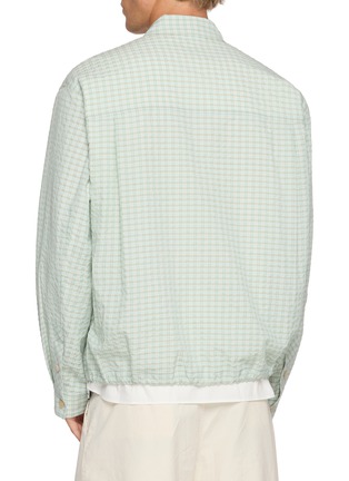 Back View - Click To Enlarge - SOLID HOMME - Layered Chequered Drawstring Hem Shirt