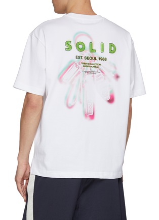 Back View - Click To Enlarge - SOLID HOMME - Hypnotic Back Graphic Cotton T-Shirt