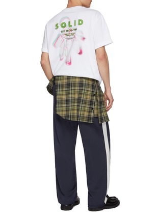 Figure View - Click To Enlarge - SOLID HOMME - Hypnotic Back Graphic Cotton T-Shirt