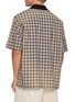 Back View - Click To Enlarge - SOLID HOMME - Short Sleeve Open Collar Chequered Shirt
