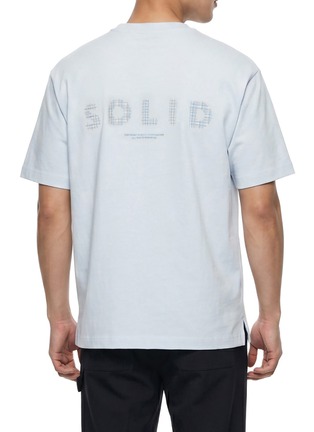 Back View - Click To Enlarge - SOLID HOMME - Leather Patch Cotton T-shirt