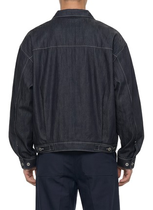 Back View - Click To Enlarge - SOLID HOMME - Japanese Dark Wash Denim Trucker Jacket