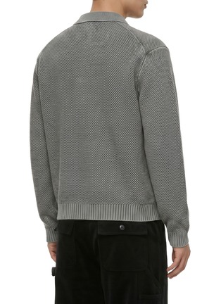 Back View - Click To Enlarge - SOLID HOMME - Dyed Washed Knitted Wool Cardigan