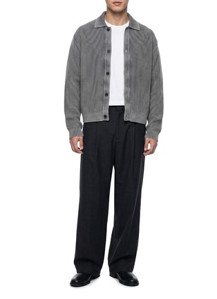 Figure View - Click To Enlarge - SOLID HOMME - Dyed Washed Knitted Wool Cardigan
