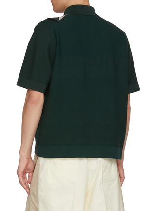 Back View - Click To Enlarge - TOGA VIRILIS - Striped Knit Polo Shirt
