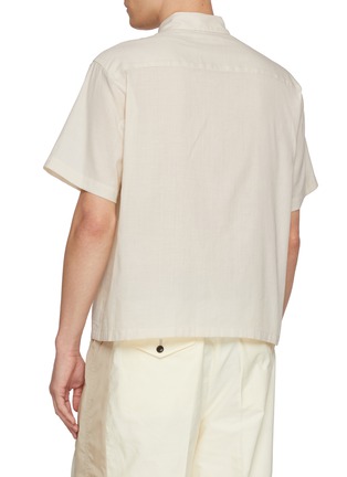 Back View - Click To Enlarge - TOGA VIRILIS - Short Sleeve Metal Pin Cotton Linen Shirt
