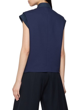 Back View - Click To Enlarge - EENK - Sleeveless Shirt Layered Tailored Vest