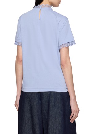 Back View - Click To Enlarge - EENK - Lace Trim Cotton T-Shirt
