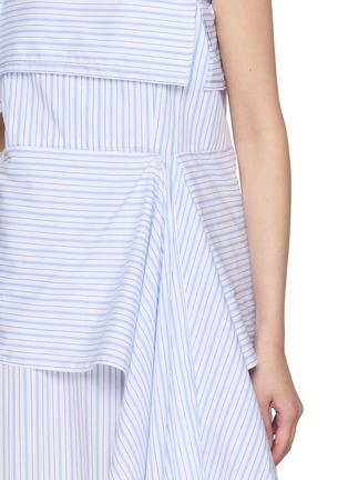 - EENK - Striped Slant Neck Maxi Dress
