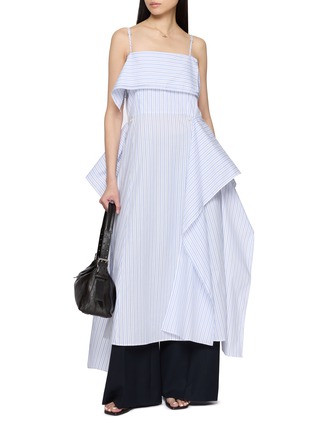 Figure View - Click To Enlarge - EENK - Striped Slant Neck Maxi Dress