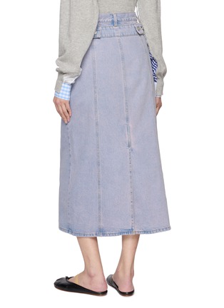 Back View - Click To Enlarge - EENK - A-Line Panelled Denim Skirt