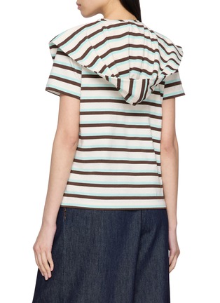 Back View - Click To Enlarge - EENK - Hooded Striped T-Shirt