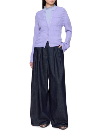 Figure View - Click To Enlarge - EENK - Ribbed Wool Knit Cardigan