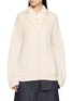 Main View - Click To Enlarge - EENK - Textured Diamond Stitch Cotton Knit Cardigan