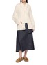Figure View - Click To Enlarge - EENK - Textured Diamond Stitch Cotton Knit Cardigan