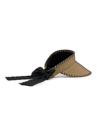 Detail View - Click To Enlarge - CA4LA - Beat Bow Back Contrast Stitch Paper Raffia Visor