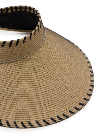 Detail View - Click To Enlarge - CA4LA - Beat Bow Back Contrast Stitch Paper Raffia Visor