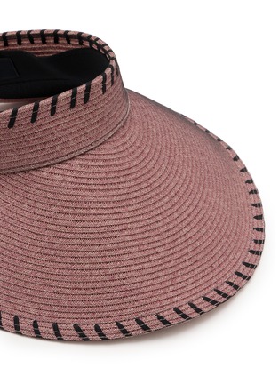 Detail View - Click To Enlarge - CA4LA - Beat Bow Back Contrast Stitch Paper Raffia Visor