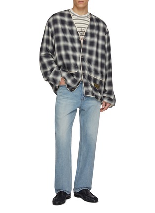 Figure View - Click To Enlarge - WOOYOUNGMI - Ray Shadow Check Cardigan Jacket