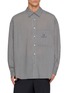 WOOYOUNGMI Oversized Striped Embroidered Shirt
