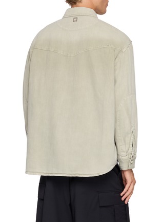 Back View - Click To Enlarge - WOOYOUNGMI - Light Wash Panelled Denim Shirt