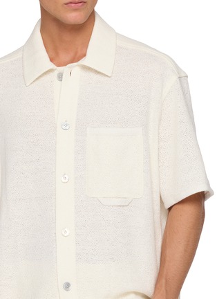  - WOOYOUNGMI - Textured Chest Pocket Cotton Linen Shirt