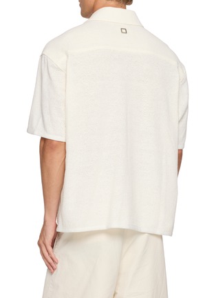 Back View - Click To Enlarge - WOOYOUNGMI - Textured Chest Pocket Cotton Linen Shirt