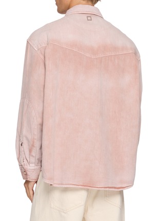 Back View - Click To Enlarge - WOOYOUNGMI - Striped Chest Pocket Cotton T-Shirt