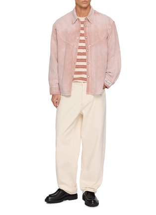 Figure View - Click To Enlarge - WOOYOUNGMI - Striped Chest Pocket Cotton T-Shirt
