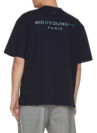 Back View - Click To Enlarge - WOOYOUNGMI - Tuft Embroidered Logo Print Cotton T-Shirt