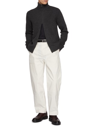 Figure View - Click To Enlarge - DREYDEN - Full Zip Wool Cashmere Knit Cardigan