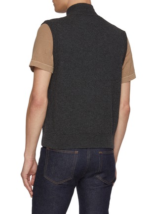 Back View - Click To Enlarge - DREYDEN - High Neck Button Up Wool Cashmere Vest