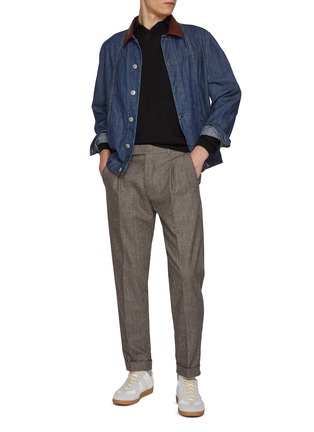 Figure View - Click To Enlarge - DREYDEN - Wool Silk Polo Shirt