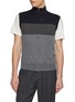 DREYDEN Tonal Panel Zip Up Wool Vest