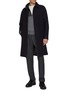 Figure View - Click To Enlarge - DREYDEN - Tonal Panel Zip Up Wool Vest