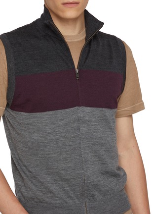  - DREYDEN - Tonal Panel Zip Up Wool Vest