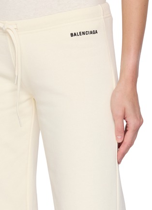  - BALENCIAGA - Elasticated Drawstring Waisband Logo Cotton Fleece Sweatpants