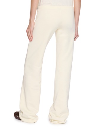Back View - Click To Enlarge - BALENCIAGA - Elasticated Drawstring Waisband Logo Cotton Fleece Sweatpants