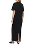 Back View - Click To Enlarge - BALENCIAGA - Logo Print Mock Neck Maxi Dress