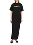BALENCIAGA Logo Print Mock Neck Maxi Dress
