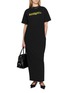 Figure View - Click To Enlarge - BALENCIAGA - Logo Print Mock Neck Maxi Dress