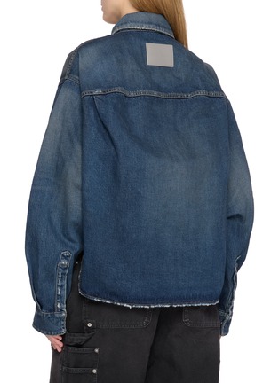 Back View - Click To Enlarge - BALENCIAGA - Classic Distressed Hem Denim Shirt